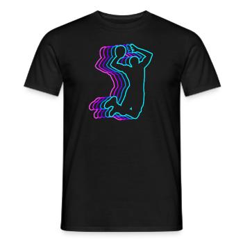 Dunking Basketballspieler Vaporwave Slam DunkVapor - Männer T-Shirt - Schwarz - Vorne - AI Model Male 178 light (178cm)
