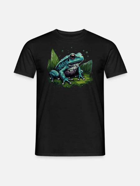 Blue poison dart frog frog tree climber - Men's T-Shirt - black