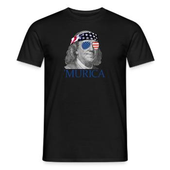 Murica Ben Franklin Patriotischer 4. Juli Franklin - Männer T-Shirt - Schwarz - Vorne - AI Model Male 178 light (178cm)