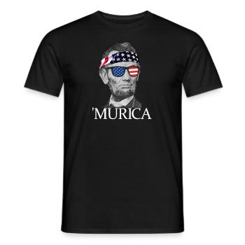 Murica Abe Lincoln Patriotische 4. Juli Lincoln - Männer T-Shirt - Schwarz - Vorne - AI Model Male 178 light (178cm)
