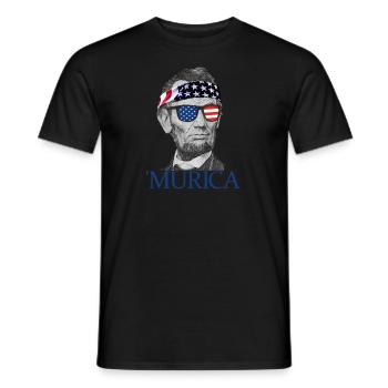 Murica Abe Lincoln Patriotische 4. Juli Lincoln - Männer T-Shirt - Schwarz - Vorne - AI Model Male 178 light (178cm)