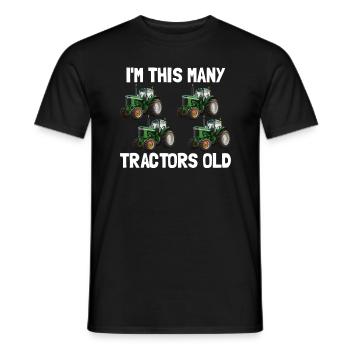Ich bin so viele Traktoren alte 4 Jahre alte Gebur - Männer T-Shirt - Schwarz - Vorne - AI Model Male 178 light (178cm)