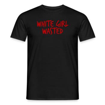 Das wei�e M�dchen verschwendete lustige Warnwarnun - Männer T-Shirt - Schwarz - Vorne - AI Model Male 178 light (178cm)
