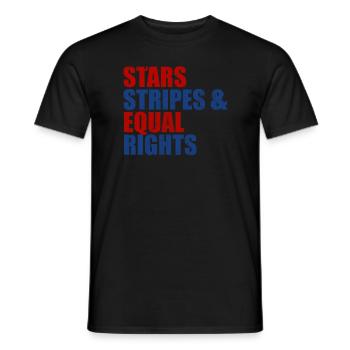 Sterne Stripes und gleiche Rechte 4. Juli Frauen - Männer T-Shirt - Schwarz - Vorne - AI Model Male 178 light (178cm)