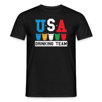 Offizielles US -amerikanisches Trinkteam lustiges - Männer T-Shirt - Schwarz - Vorne - AI Model Male 178 light (178cm)