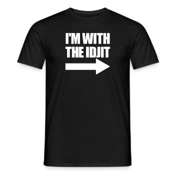 Je suis avec l’Idjit Arrow Right Idiot Matching I - T-shirt homme - noir - Devant - AI Model Male 178 light (178cm)