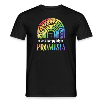Gott h�lt seine Verhei�ungen Regenbogenkirche Jesu - Männer T-Shirt - Schwarz - Vorne - AI Model Male 178 light (178cm)