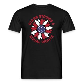 Sterne Stripes und gleiche Rechte Sonnenblumenfrau - Männer T-Shirt - Schwarz - Vorne - AI Model Male 178 light (178cm)