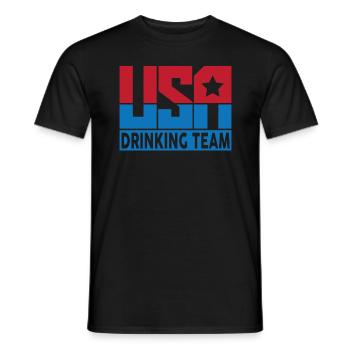 USA Trinkteam Funny America USA Trinkteam - Männer T-Shirt - Schwarz - Vorne - AI Model Male 178 light (178cm)