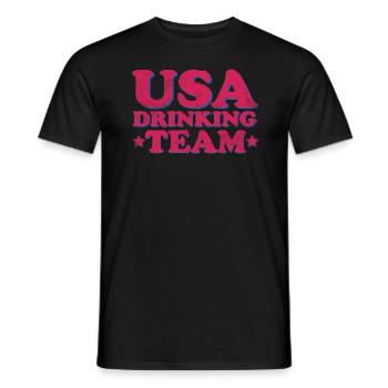 USA Trinkteam Funny America USA Trinkteam - Männer T-Shirt - Schwarz - Vorne - AI Model Male 178 light (178cm)