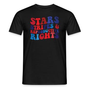 Sterne Streifen und reproduktive Rechte Frauen - Männer T-Shirt - Schwarz - Vorne - AI Model Male 178 light (178cm)