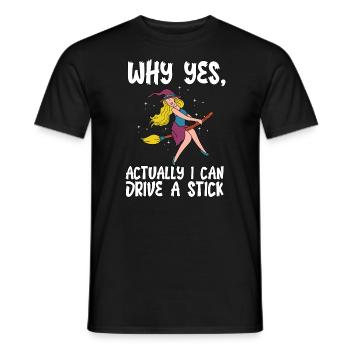 Warum ja, eigentlich kann ich ein Stick Halloween - Männer T-Shirt - Schwarz - Vorne - AI Model Male 178 light (178cm)