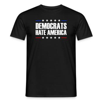 Demokraten hassen Amerika konservativer Republikan - Männer T-Shirt - Schwarz - Vorne - AI Model Male 178 light (178cm)