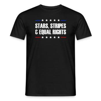 Sterne Stripes und gleiche Rechte 4. Juli FrauenEq - Männer T-Shirt - Schwarz - Vorne - AI Model Male 178 light (178cm)