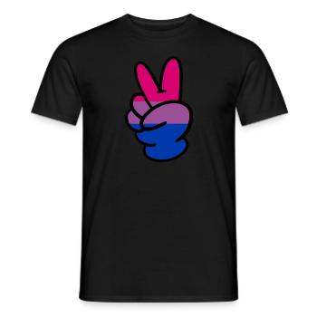 Bisexuelles Hand sexuelles Friedenszeichen LGBTQ B - Männer T-Shirt - Schwarz - Vorne - AI Model Male 178 light (178cm)