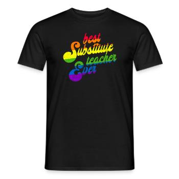 Bester Ersatzlehrer aller Zeiten Rainbow Sub Teach - Männer T-Shirt - Schwarz - Vorne - AI Model Male 178 light (178cm)