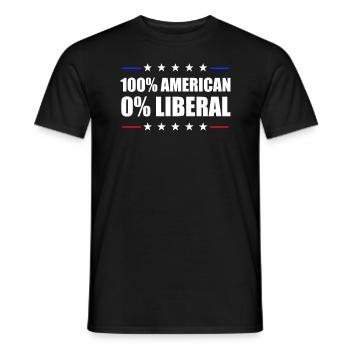 100% American 0% Liberal USA Flagge 0% Liberaler - Männer T-Shirt - Schwarz - Vorne - AI Model Male 178 light (178cm)