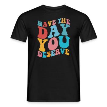Haben Sie den Tag, an dem Sie einen Tag inspiriere - Männer T-Shirt - Schwarz - Vorne - AI Model Male 178 light (178cm)