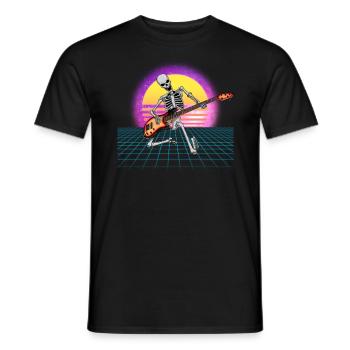 Gitarrenskelett -Gitarrist Vaporwave Rock and Roll - Männer T-Shirt - Schwarz - Vorne - AI Model Male 178 light (178cm)