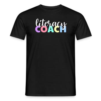 Alphabetisierungstrainer zur�ck in die Schule Frau - Männer T-Shirt - Schwarz - Vorne - AI Model Male 178 light (178cm)