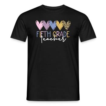 Lehrerin der f�nften Klasse zur�ck in die Schule f - Männer T-Shirt - Schwarz - Vorne - AI Model Male 178 light (178cm)