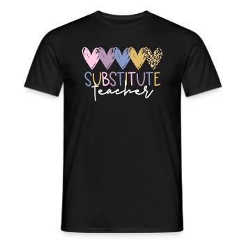 Ersatzlehrer zur�ck zum Schulsublehrer - Männer T-Shirt - Schwarz - Vorne - AI Model Male 178 light (178cm)