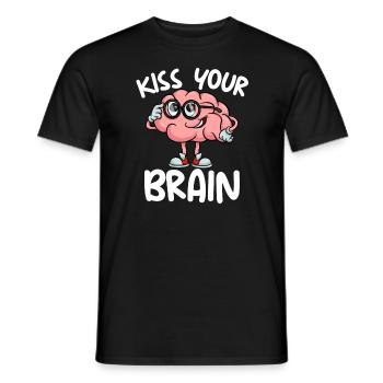 Küss dein Gehirn, s��er Lehrer zur�ck in die Schul - Männer T-Shirt - Schwarz - Vorne - AI Model Male 178 light (178cm)