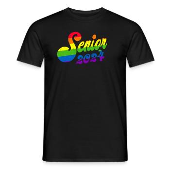 Class of 2024 Senior 2024 Rainbow Graduation 202 - Men's T-Shirt - black - Front - AI Model Male 178 light (178cm)