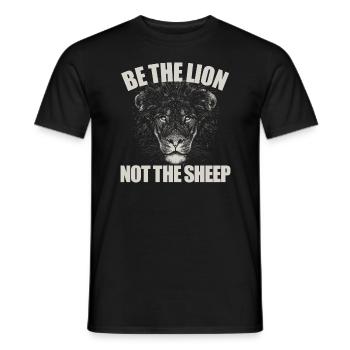 Be the lion, not the sheep-anti-wich, the lion - Men's T-Shirt - black - Front - AI Model Male 178 light (178cm)