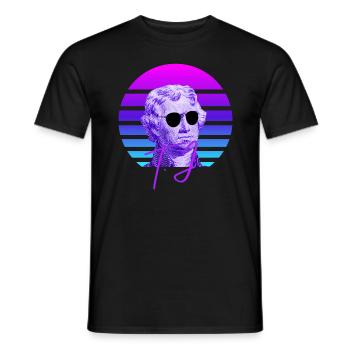 Thomas Jefferson Vaporwave Histoire américaine - T-shirt homme - noir - Devant - AI Model Male 178 light (178cm)