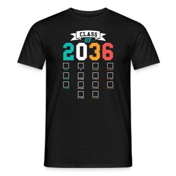 Class of 2036 back to school kindergarten - Men's T-Shirt - black - Front - AI Model Male 178 light (178cm)