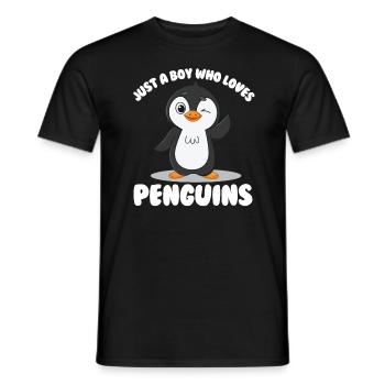 Nur ein Junge, der Penguine liebt Penguins Jungen - Männer T-Shirt - Schwarz - Vorne - AI Model Male 178 light (178cm)