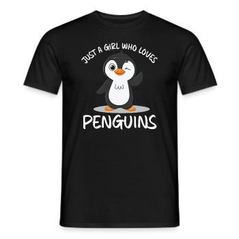 Nur ein Mädchen, das Pinguine liebt, lieben Pingui - Männer T-Shirt - Schwarz - Vorne - AI Model Male 178 light (178cm)