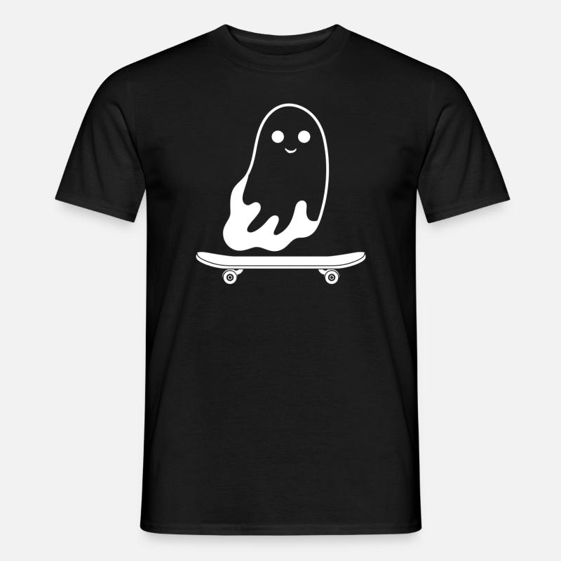 Ghost Skateboard Emo Halloween Skateboarding - Männer T-Shirt - Schwarz