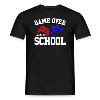 Game Over Back to School Gamer zurück in die Schul - Männer T-Shirt - Schwarz - Vorne - AI Model Male 178 light (178cm)