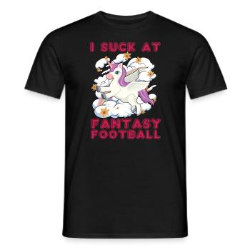 Ich lutsche am Einhornfußball der Fantasy -Fußball - Männer T-Shirt - Schwarz - Vorne - AI Model Male 178 light (178cm)