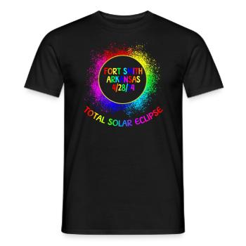 Total Solar Eclipse Fort Smith Arkansas 28.04.24Ki - Männer T-Shirt - Schwarz - Vorne - AI Model Male 178 light (178cm)