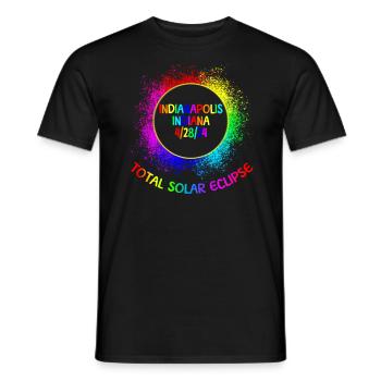 Total Solar Eclipse Indianapolis Indiana 28.04.24 - Männer T-Shirt - Schwarz - Vorne - AI Model Male 178 light (178cm)