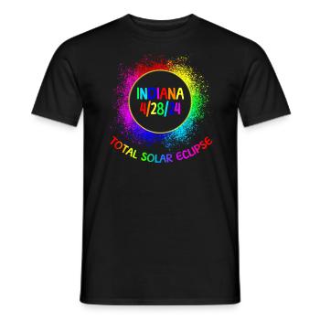 Total Solar Eclipse Indiana 28.04.24 Kinderfinster - Männer T-Shirt - Schwarz - Vorne - AI Model Male 178 light (178cm)