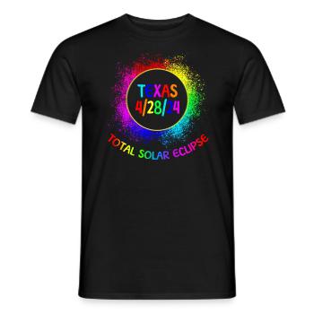 Total Solar Eclipse Texas 4/28/24 Kinderfinsternis - Männer T-Shirt - Schwarz - Vorne - AI Model Male 178 light (178cm)