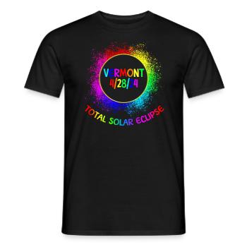 Total Solar Eclipse Vermont 4/28/24 Kinderfinstern - Männer T-Shirt - Schwarz - Vorne - AI Model Male 178 light (178cm)