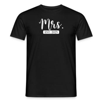Frau Est. 2025 passendes Paar frisch verheiratet v - Männer T-Shirt - Schwarz - Vorne - AI Model Male 178 light (178cm)