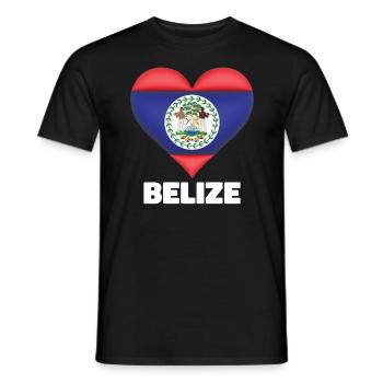 Belize Flagge Herz Belizean Flagge Belize Urlaub - Männer T-Shirt - Schwarz - Vorne - AI Model Male 178 light (178cm)