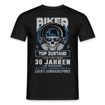 Biker 30 Jahre Motorradfahrer Geburtstag Motorrad - Männer T-Shirt - Schwarz - Vorne - AI Model Male 178 light (178cm)