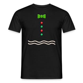 Lebkuchen -Mann Kostüm Weihnachten Lebkuchen - Männer T-Shirt - Schwarz - Vorne - AI Model Male 178 light (178cm)