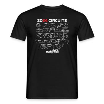 Formel Rennen 2024 Schaltkreise Rennwagenformel - Männer T-Shirt - Schwarz - Vorne - AI Model Male 178 light (178cm)