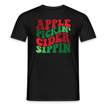 Apple Pickin 'Cider Sippin' Apple Lover Apple Appl - Männer T-Shirt - Schwarz - Vorne - AI Model Male 178 light (178cm)