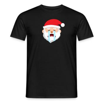 Santa Emoticons weinen Weihnachten Santa EmoticonS - Männer T-Shirt - Schwarz - Vorne - AI Model Male 178 light (178cm)