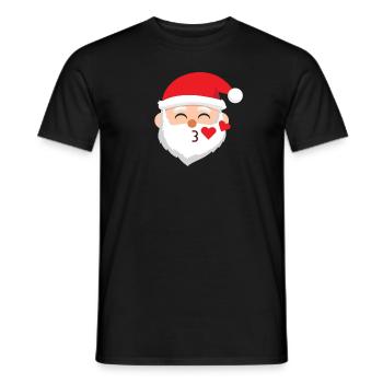 Santa Emoticons blasen Küsse Weihnachten Emoticong - Männer T-Shirt - Schwarz - Vorne - AI Model Male 178 light (178cm)