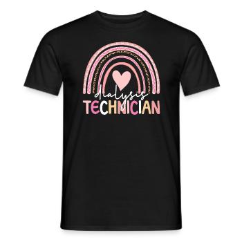 Dialyse -Techniker Boho Regenbogen Hämodialyse Tec - Männer T-Shirt - Schwarz - Vorne - AI Model Male 178 light (178cm)